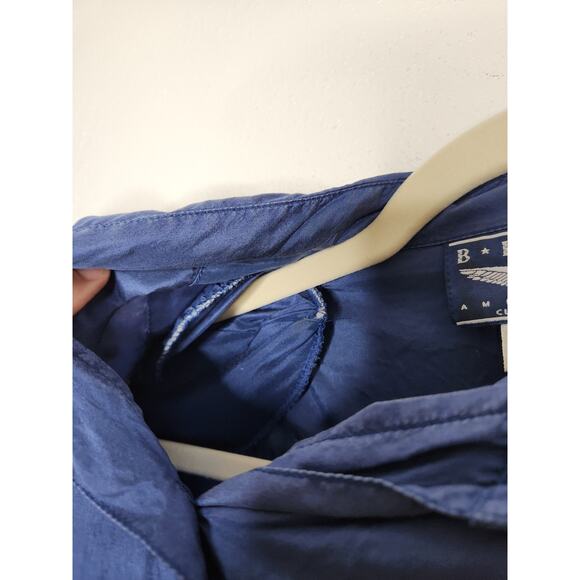 Vintage Silk Button Shirt Shoulder Pads 80s 90s Medium Best American - Picture 5 of 6